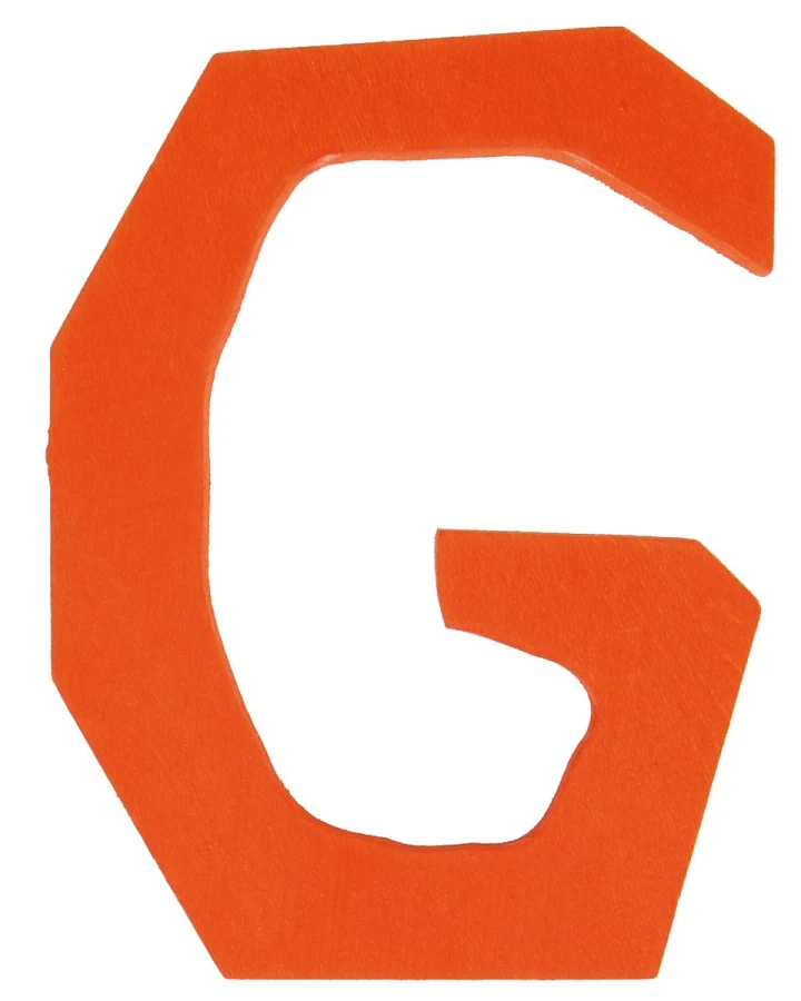 Grimms Anthroposophisches G Buchstabe aus Lindenholz, bunt lasiert Maße 7,5 x 6 x 1 cm