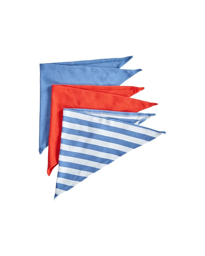 Baby und Kinder Dreieckstuch Bio-Baumwolle 3er Set blau rot Maße 60 x 30 cm