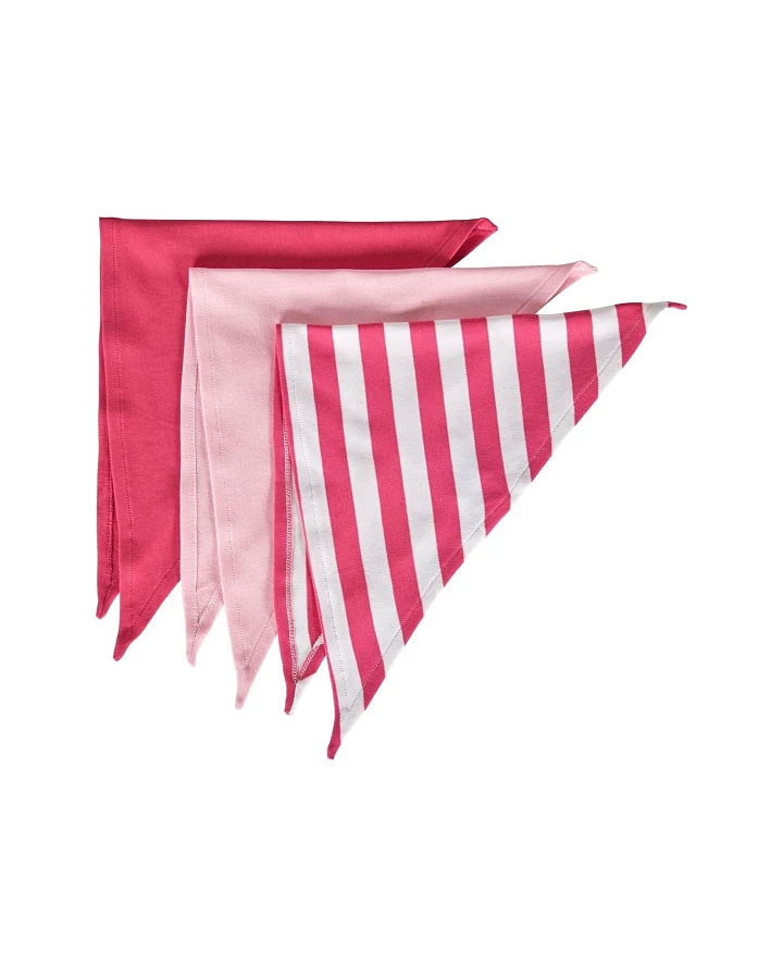 Baby und Kinder Dreieckstuch Bio-Baumwolle 3er Set rosa pink Maße 60 x 30 cm