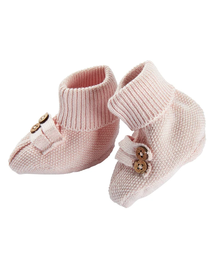 Baby Schuhe Strick-Qualität Bio-Baumwolle rose melange Gr.62/68