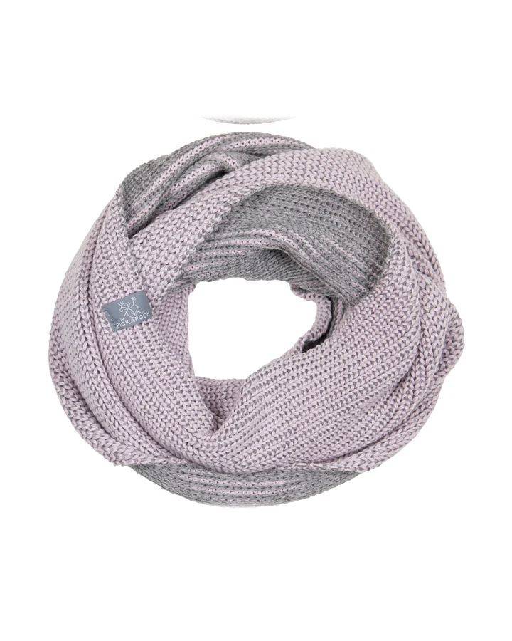 Pickapooh Kinder Schlauchschal Bio-Merinowolle rosa-grau Gr.1