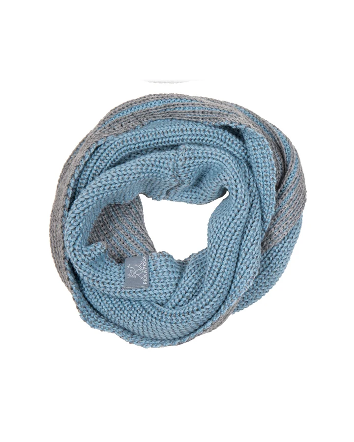 Pickapooh Kinder Schlauchschal Bio-Merinowolle blau-grau Gr.1