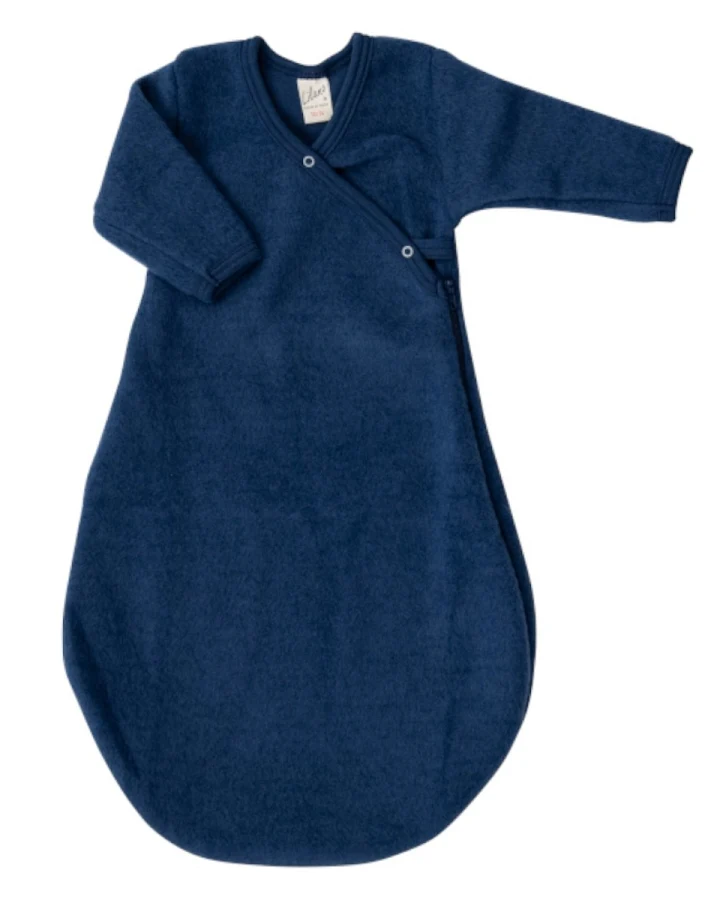 Lilano Schlafsack Baby Bio-Merinowolle Frottee-Plüsch marine Gr.62/68