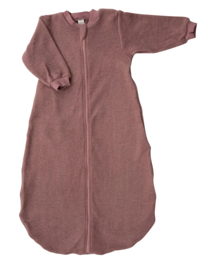 Lilano Schlafsack Baby langer Arm Bio-Merinowolle mauve Gr.50/56