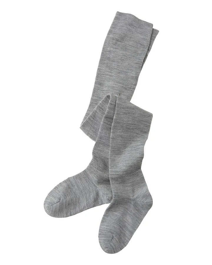 Kinder Strumpfhose Bio-Schurwolle Bio-Baumwolle melange-grau Gr.3-4