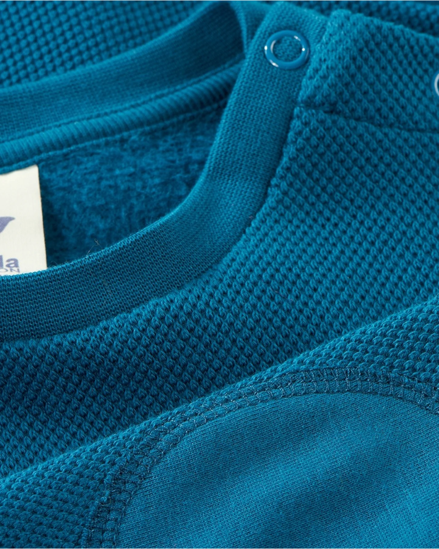 Kinder Pullover Piqué tiefblau-grün Gr.86/92 – Ansicht 2