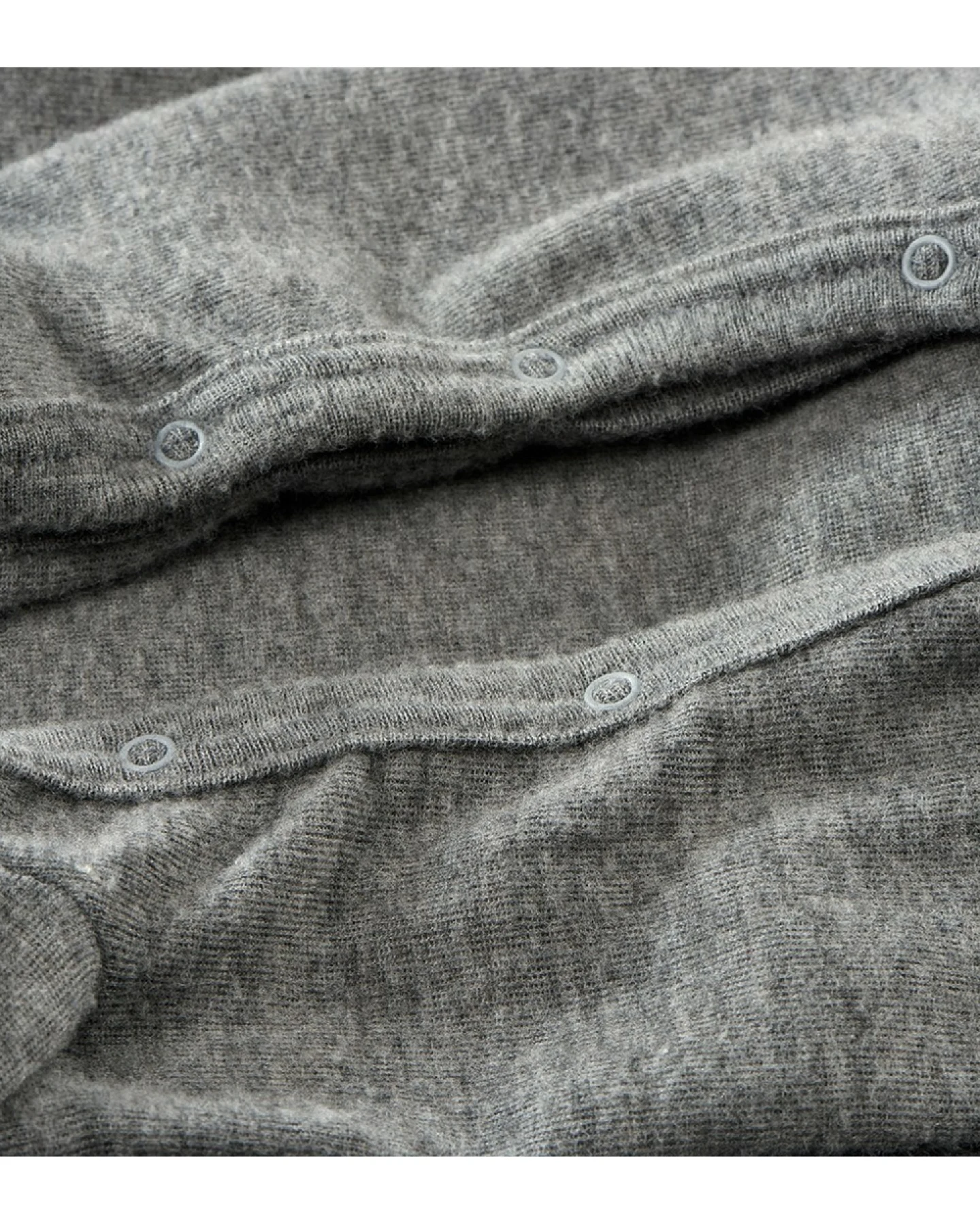 Lilano Baby Strampler mit Fuß Wolle Seide melange-grau Gr.56 – Ansicht 2