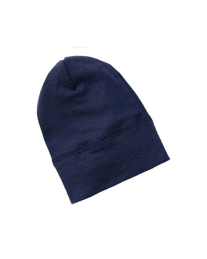 Engel Natur Baby und Kinder Mütze Helmmütze Wolle Seide marine Gr.74/80 (44-46 cm)