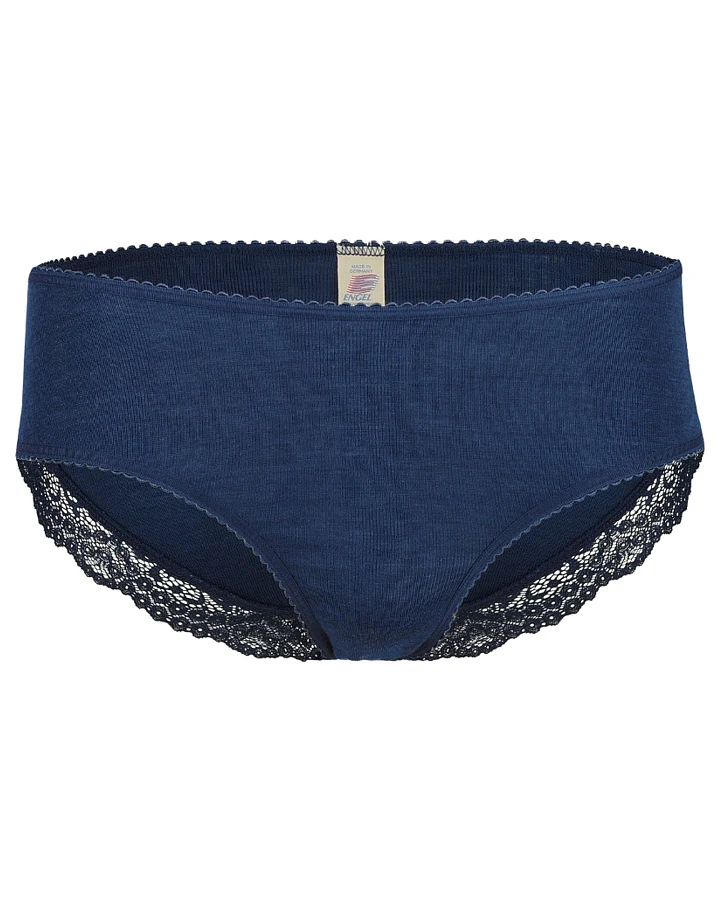 Engel Natur Damen Slip mit Spitze Wolle Seide marine Gr. 38/40
