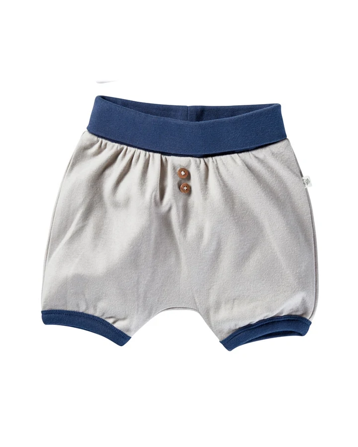 Pumphose Baby kurz Bio-Baumwolle beige-blau Gr.50/56