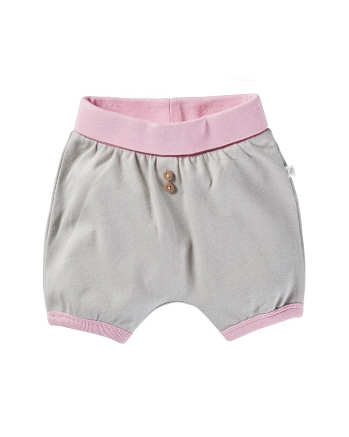 Pumphose Baby kurz Bio-Baumwolle beige-rosa Gr.50/56