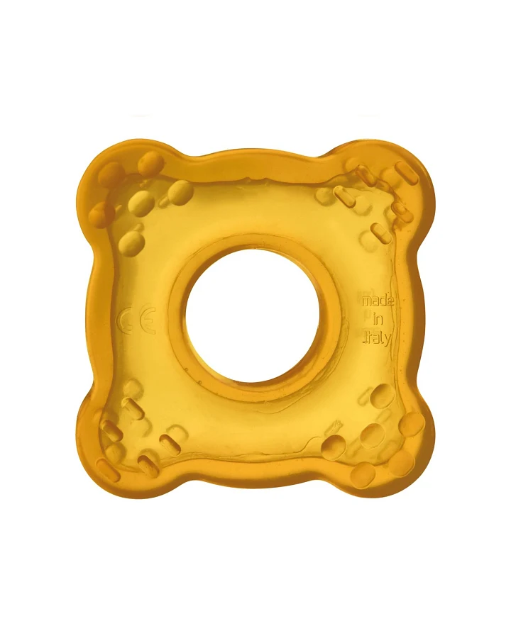 Goldi Beißring zum Kühlen aus Naturkautschuk Maße 6 x 6 cm