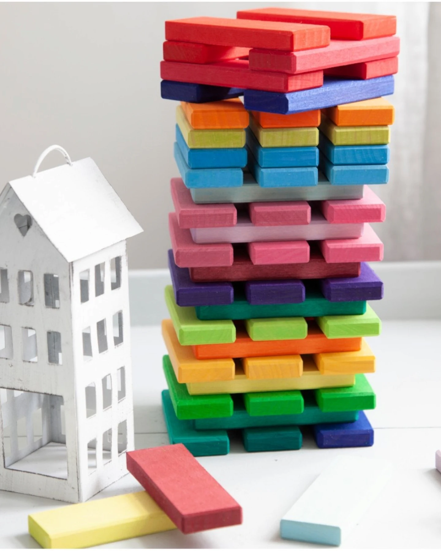 Bauturm Holzbausteine bunt 60-teilig – Ansicht 2