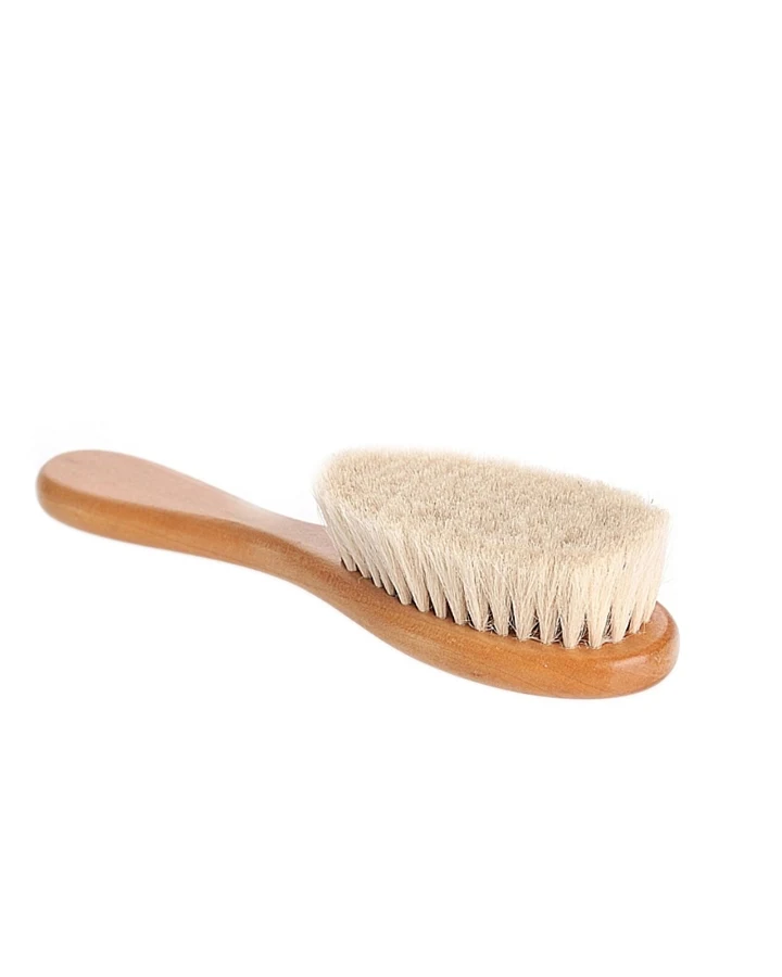 Naturhaarbürste aus Ziegenhaar für Neugeborene Babybürste für Neugeborene von 0-6 Monaten