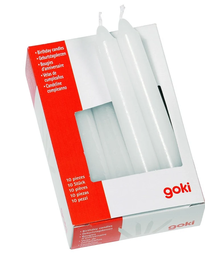 Produktseite: goki Geburtstagskerzen-Set 10 Stück Höhe 10 cm, Durchmesser13 mm