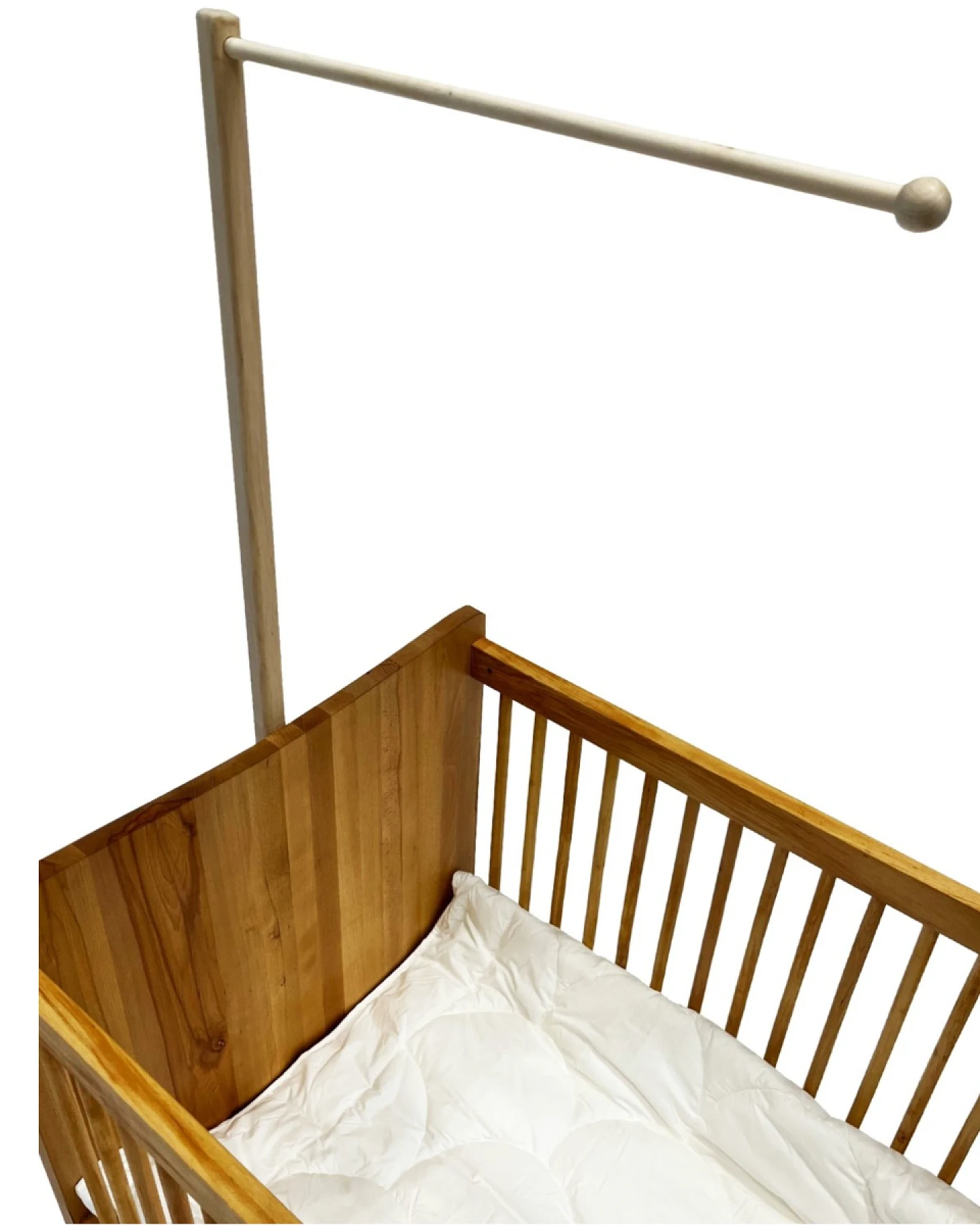 Himmelstange für Baby- und Kinderbett aus Holz, geölt Höhe 118 cm, Tiefe 65 cm – Ansicht 2