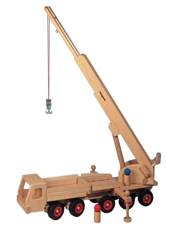 Fagus Mobilkran aus massivem Buchenholz Holz Mobilkran mit 83 cm Ausleger