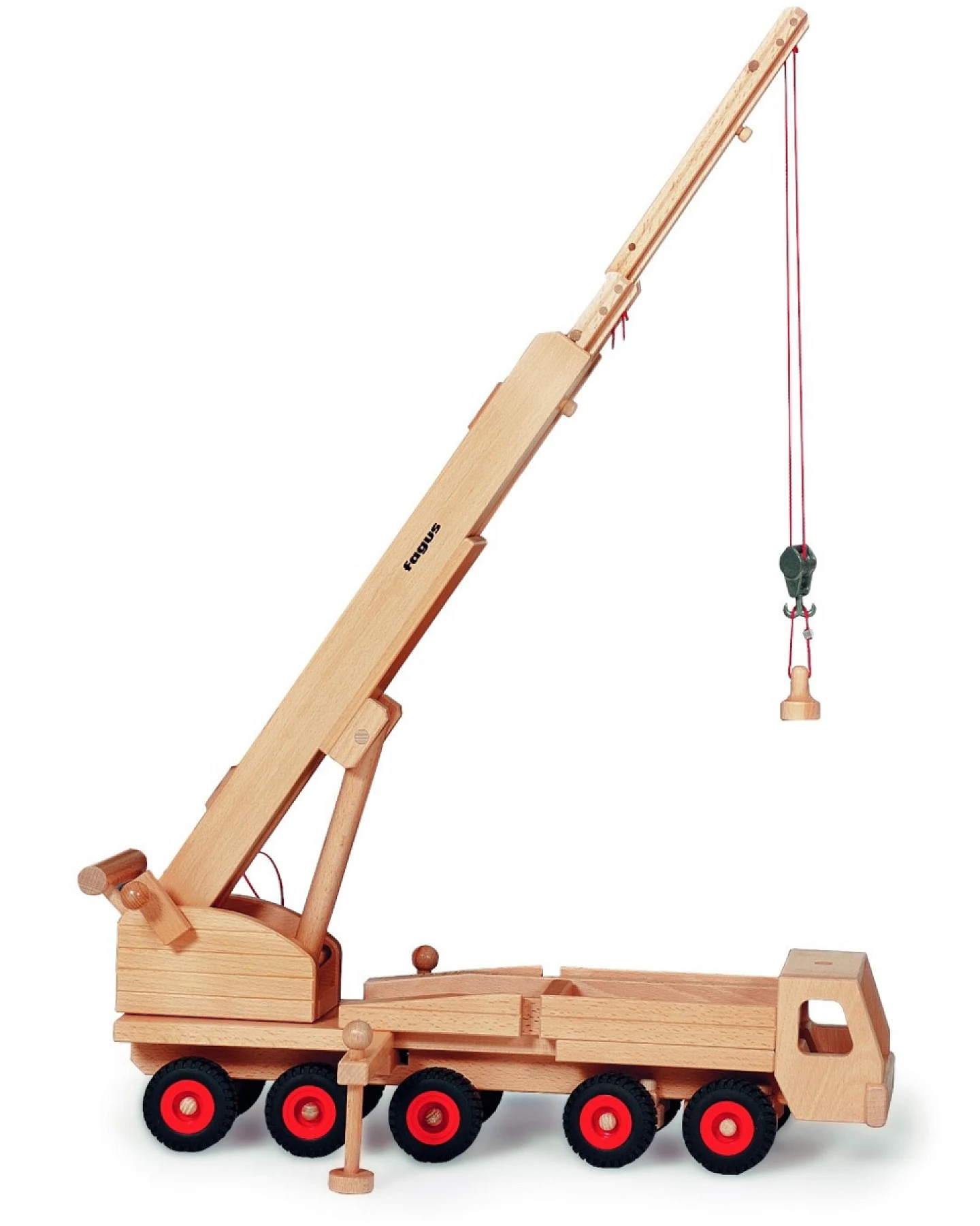 Fagus Mobilkran aus massivem Buchenholz Holz Mobilkran mit 83 cm Ausleger – Ansicht 2