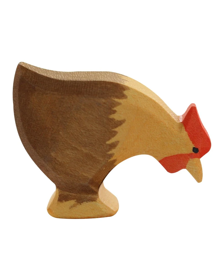 Ostheimer Huhn (pickend) 5,5 cm Laubholz, handgeschnitzt und lasiert
