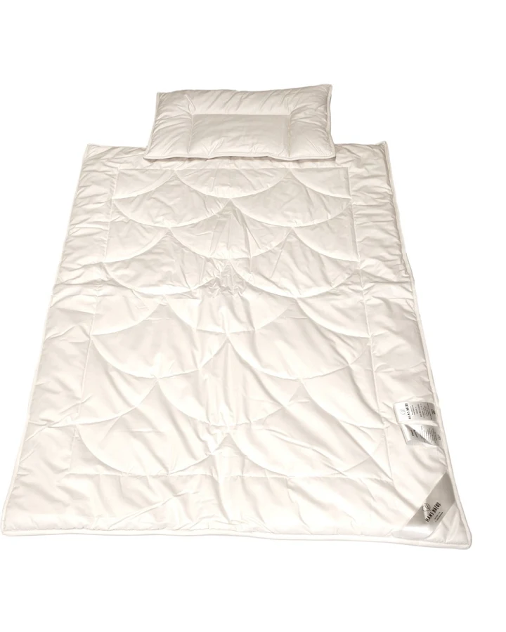 Baby- und Kinderbettdecke und Kissen Baumwolle (kbA)-Kapok Bettdecke 100x135cm, Flachkissen 40x60cm