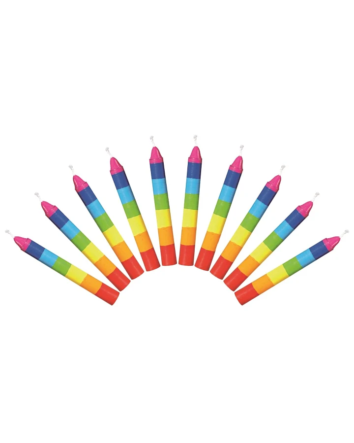goki Geburtstagskerzen-Set 10 Stück bunt Höhe 10 cm, Durchmesser 13 mm