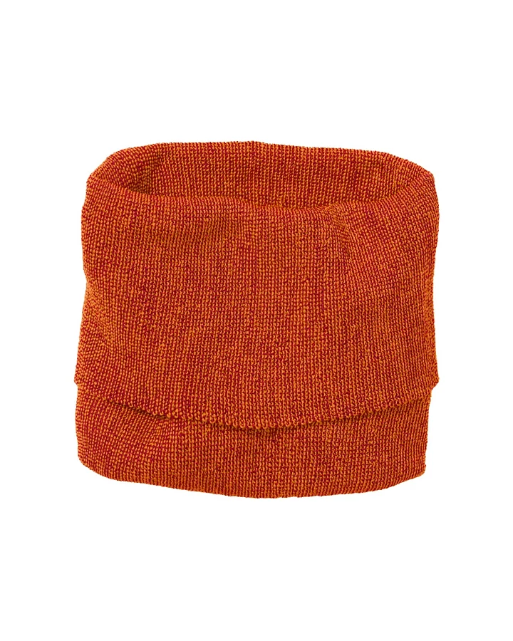 Disana Kinder Schlauchschal Bio-Merinowolle melange-orange-bordeaux Gr. 2