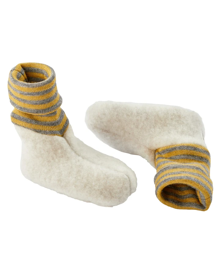 Pickapooh Babyschuhe Krabbelschuhe Bio-Schurwoll-Fleece natur Gr. 1 (0-3 Monate), 16-18