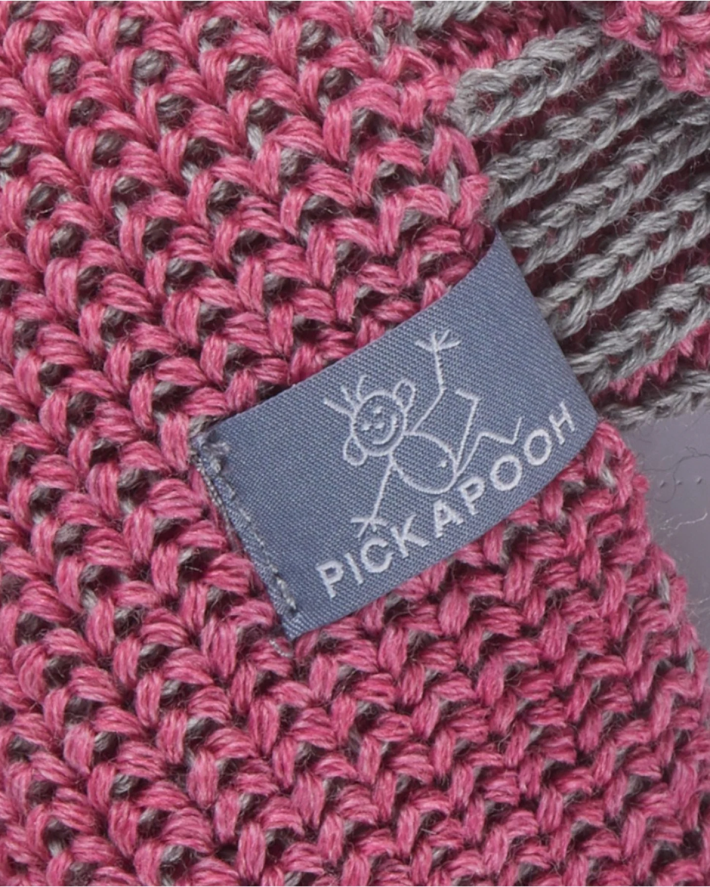 Pickapooh Kinder Schlauchschal Bio-Merinowolle wildrose-grau Gr. 1 – Ansicht 2
