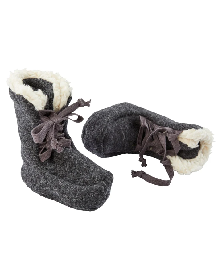 Pickapooh Baby Hausschuhe Babyschuhe Walk-Boots anthrazit Gr. 1 (0-3 Monate)