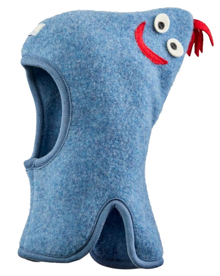 Pickapooh Baby und Kinder Schlupfmütze mit Zipfel Bio-Schurwolle jeans Gr. 52