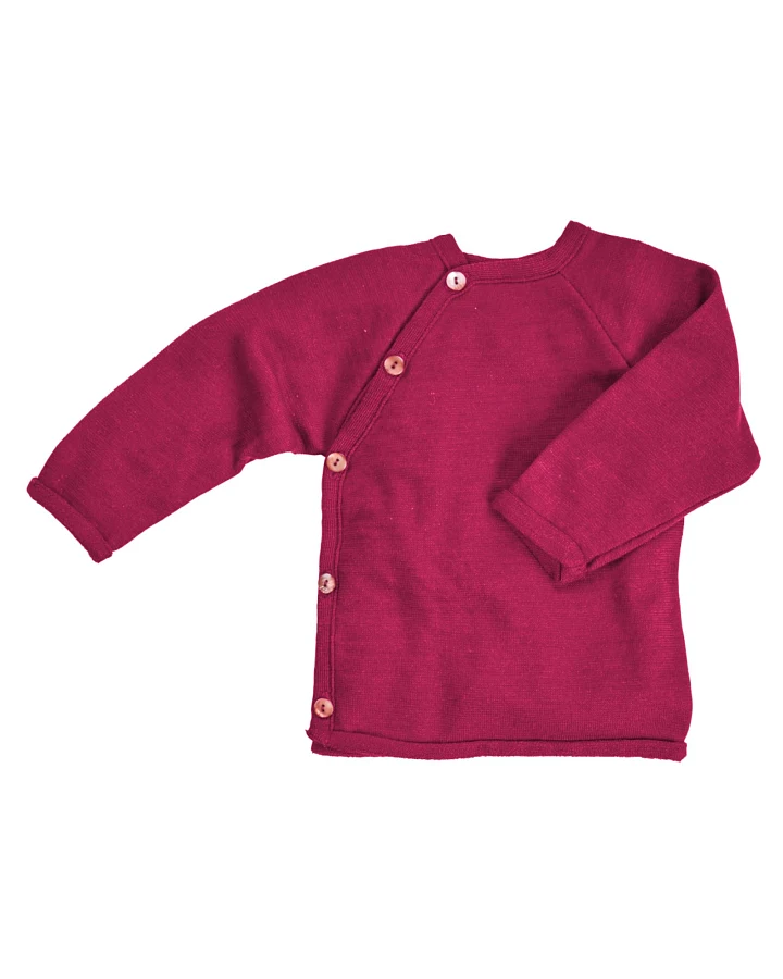 Baby Jacke Schlüttli Wolle Seide beere Gr. 74/80
