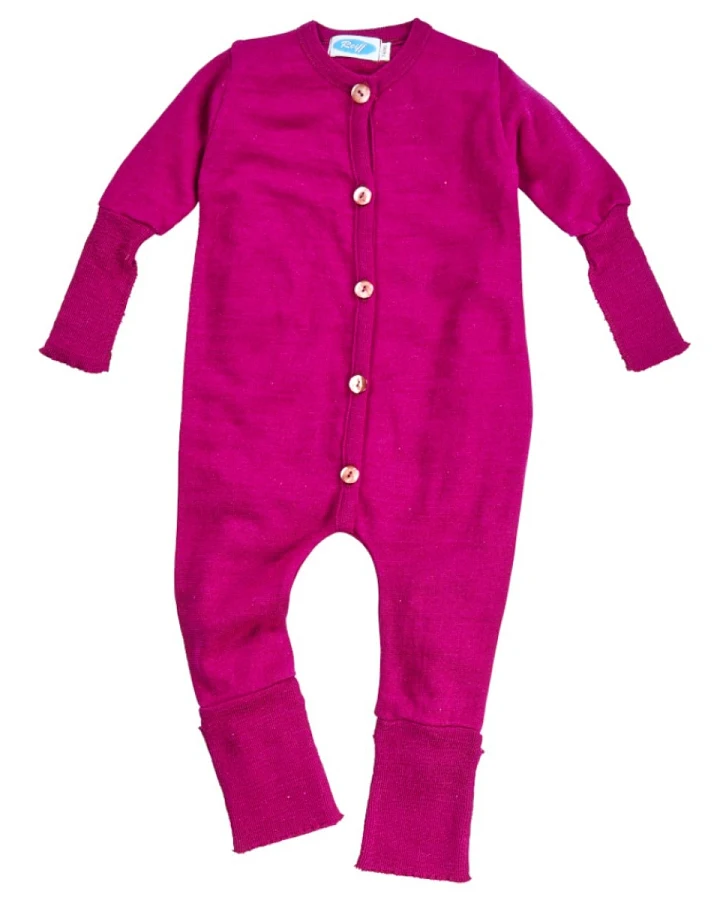 Baby Overall Wolle Seide beere Gr. 62/68