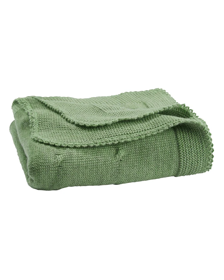 Babydecke Bio-Merinowolle Twist salbei Maße 80 x 80 cm