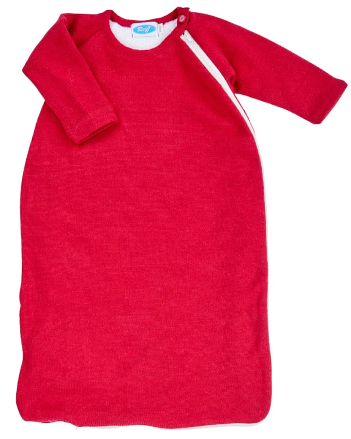 Schlafsack Baby mit Arm Bio-Merinowolle burgund Gr. 62/68