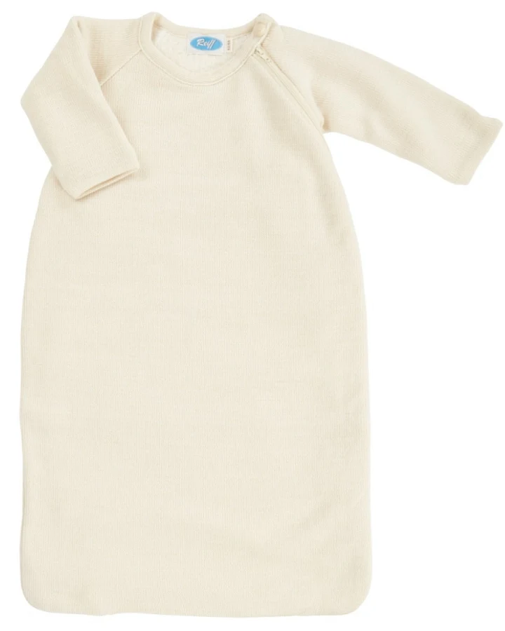 Schlafsack Baby mit Arm Bio-Merinowolle natur Gr. 74/80