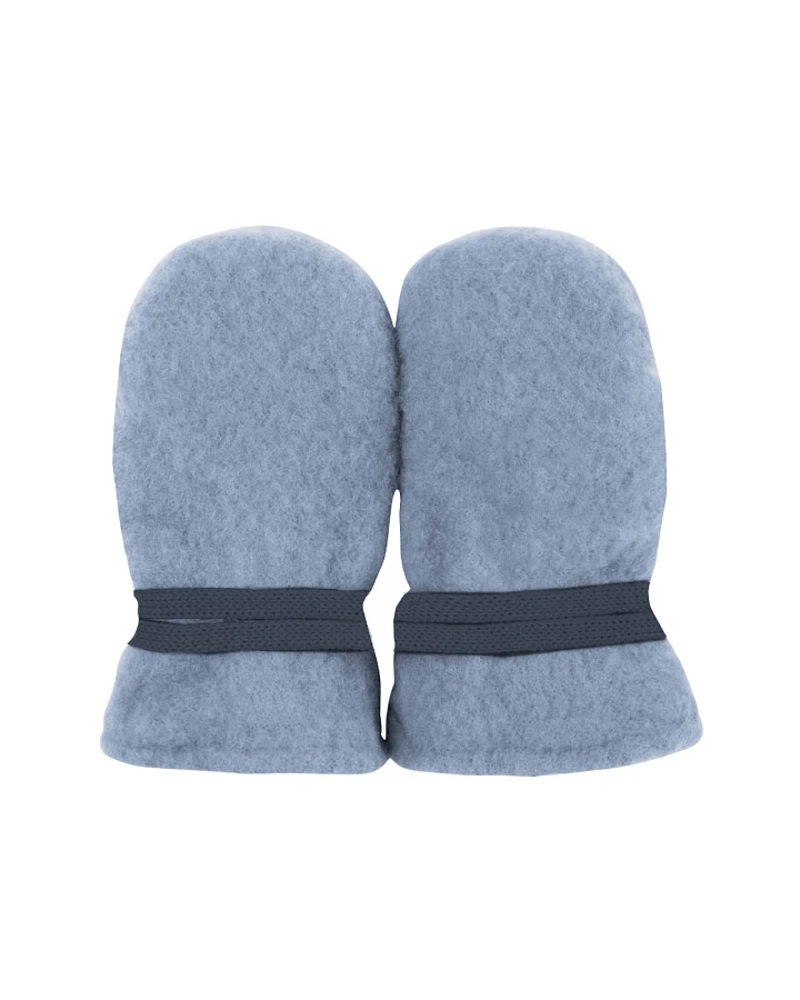 PURE PURE by Bauer Baby Handschuhe Fäustlinge Bio-Merinowolle Fleece dusty-blue Gr. 0 (0-6 Monate)