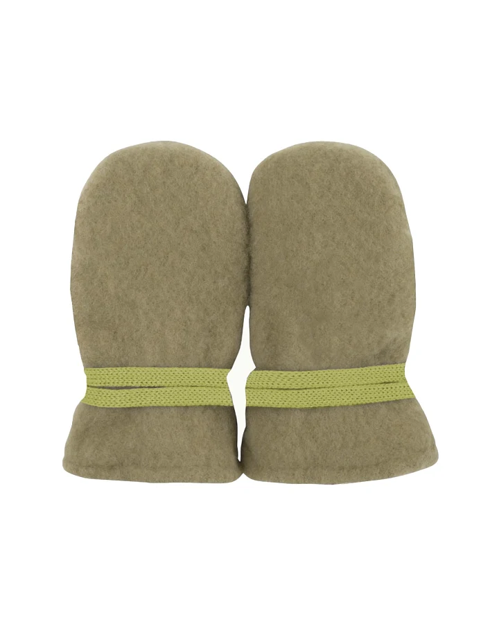 PURE PURE by Bauer Baby Handschuhe Fäustlinge Bio-Merinowolle Fleece moos Gr. 0 (0-6 Monate)