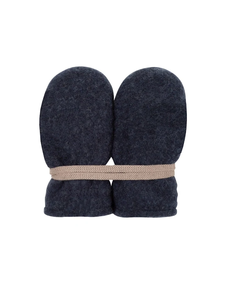 PURE PURE by Bauer Baby Handschuhe Fäustlinge Bio-Merinowolle Fleece marine Gr. 0 (0-6 Monate)