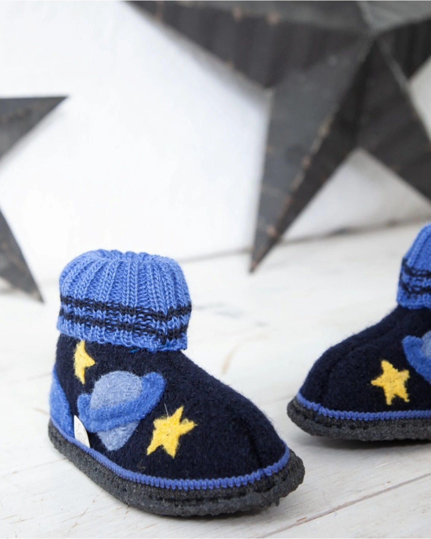 Kinder Hausschuhe Hüttenschuhe dunkelblau Gr. 25 – Ansicht 2