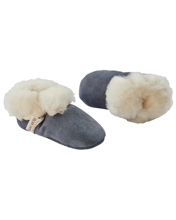 Babyschuhe Lammfell "Bimba", pflanzlich gegerbt grau Gr. 18