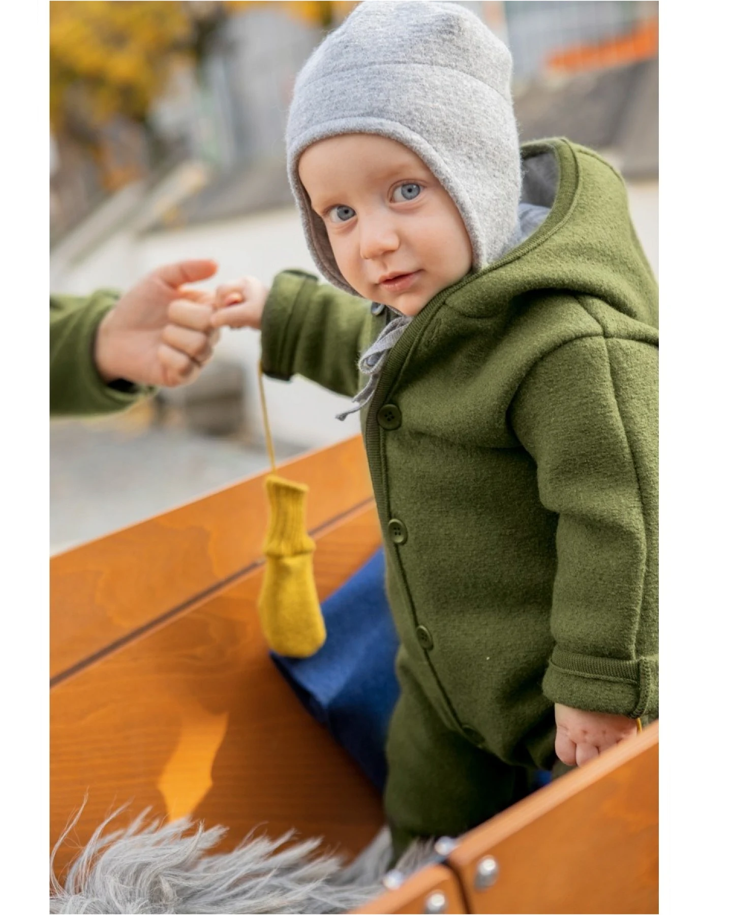 Disana Baby Walk-Overall Bio-Merinowolle oliv Gr. 62/68 – Ansicht 2