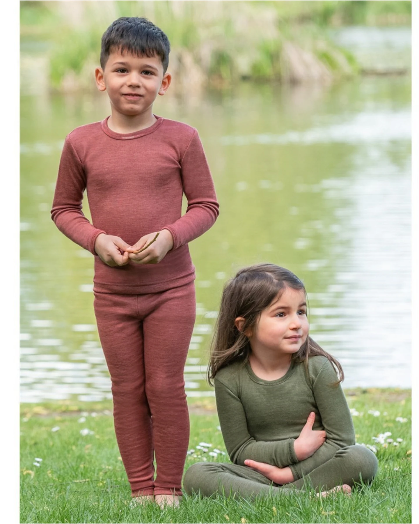 Engel Natur Kinder Leggings Wolle Seide kupfer Gr. 128 – Ansicht 2