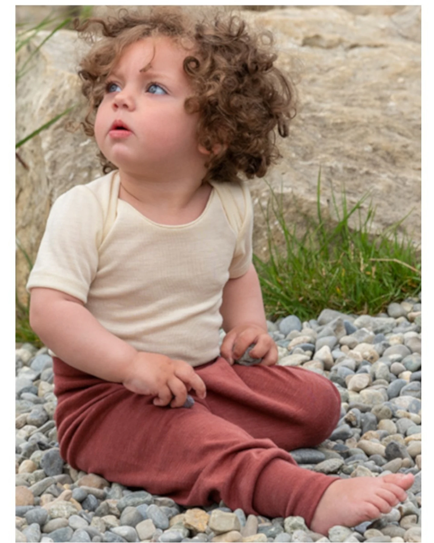 Engel Natur Baby Hose Wolle Seide kupfer Gr. 74/80 – Ansicht 2