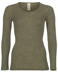 Produktseite: Engel Natur Damen Unterhemd Langarm Wolle Seide olive Gr. 34/36