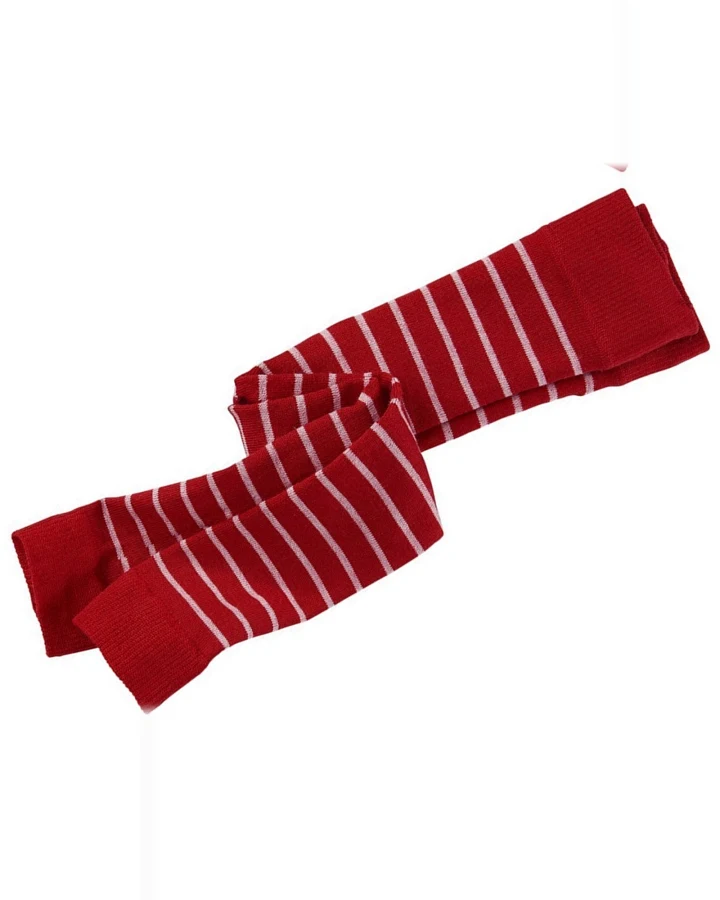 Kinder Leggings Schurwolle Baumwolle (kbA) rot-geringelt Gr.3-4