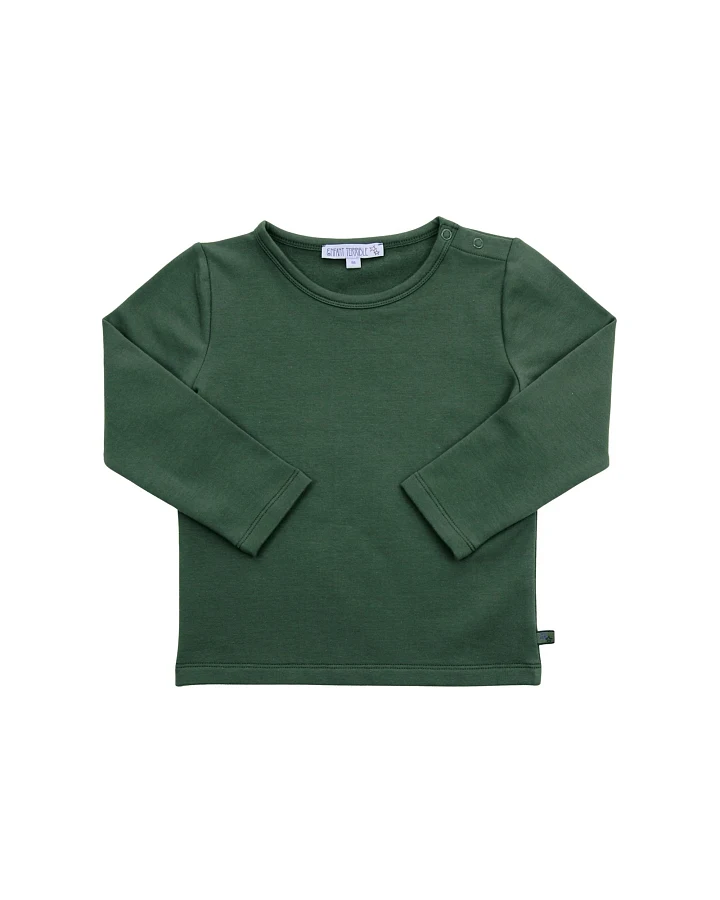 Kinder Langarmshirt Thermo Bio-Baumwolle dark green Gr. 86/92