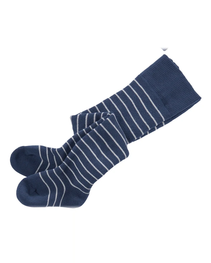 Baby Strumpfhose Baumwolle (kbA) Frottee blau-geringelt Gr. 01