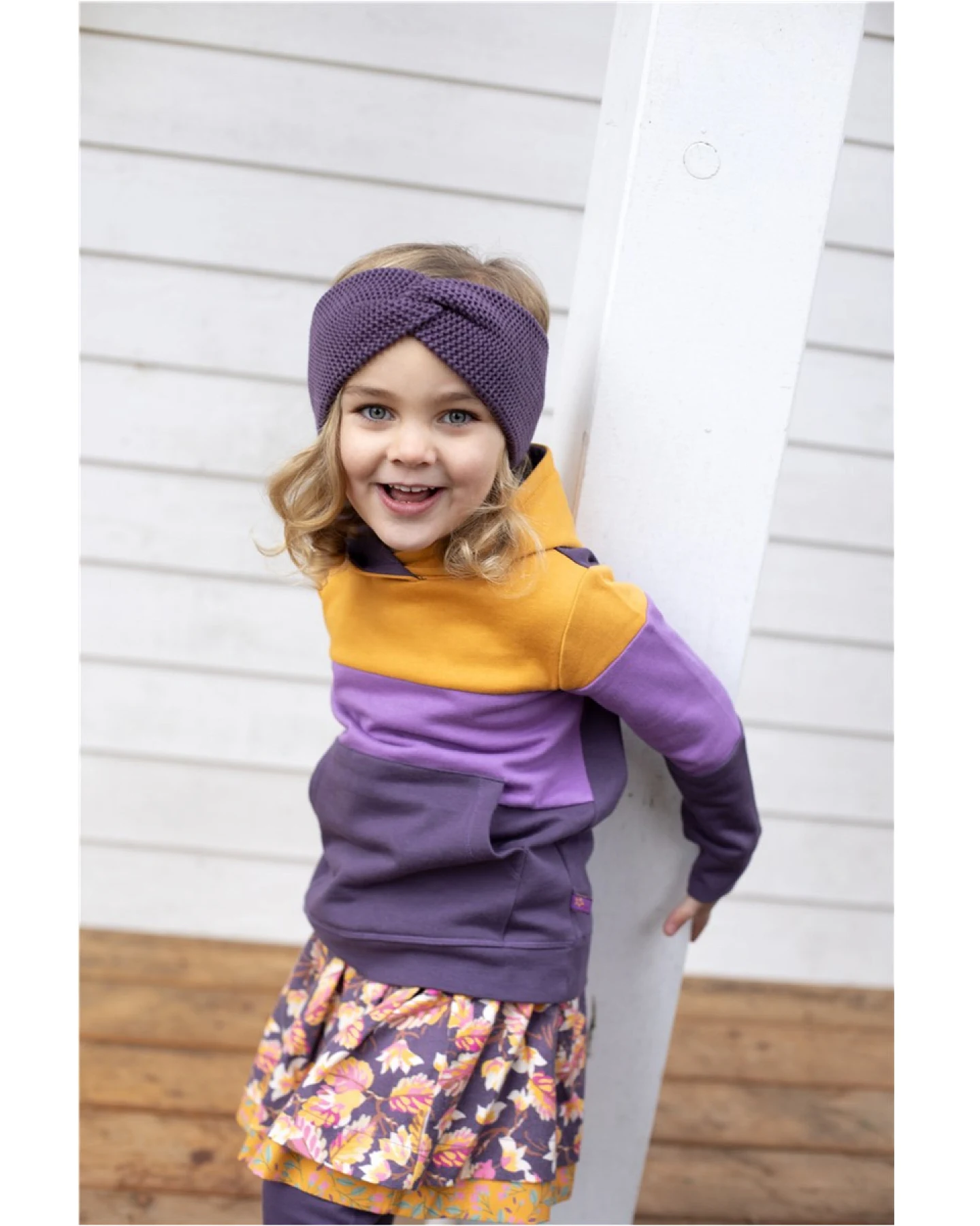 Hoodie Kapuzenpullover Bio-Baumwolle plum-violet Gr. 86/92 – Ansicht 2
