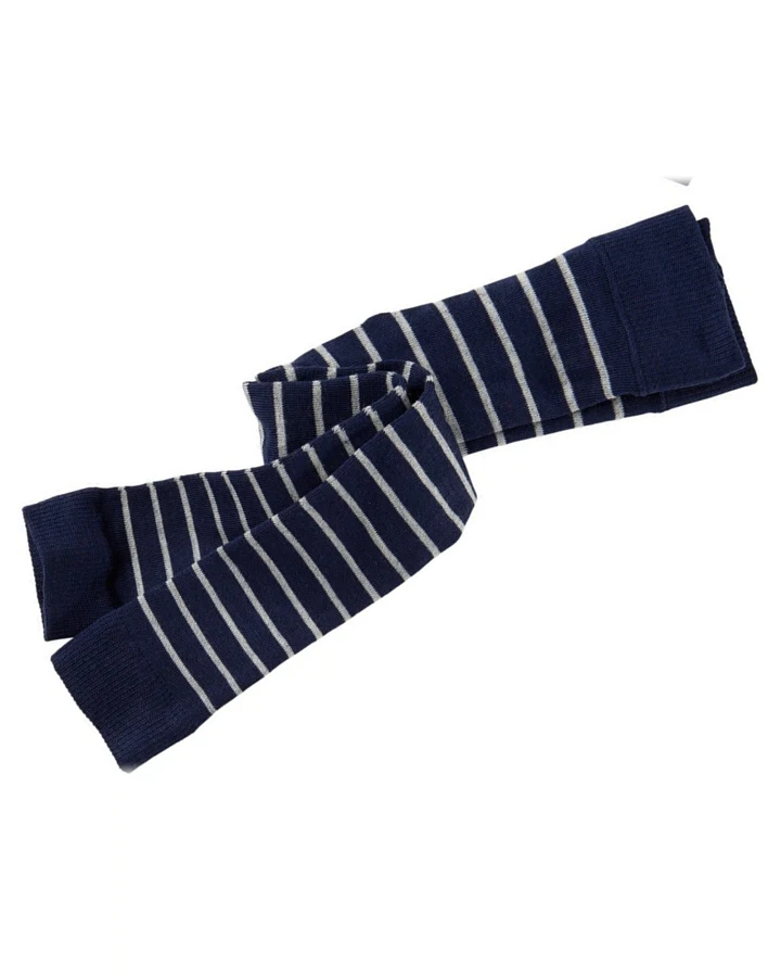 Kinder Leggings Schurwolle Baumwolle (kbA) blau-geringelt Gr.1-2