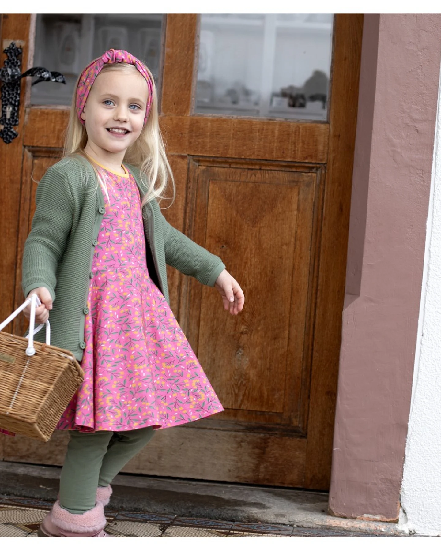 Kinder Strickjacke Bio-Baumwolle sage Gr. 110 – Ansicht 2